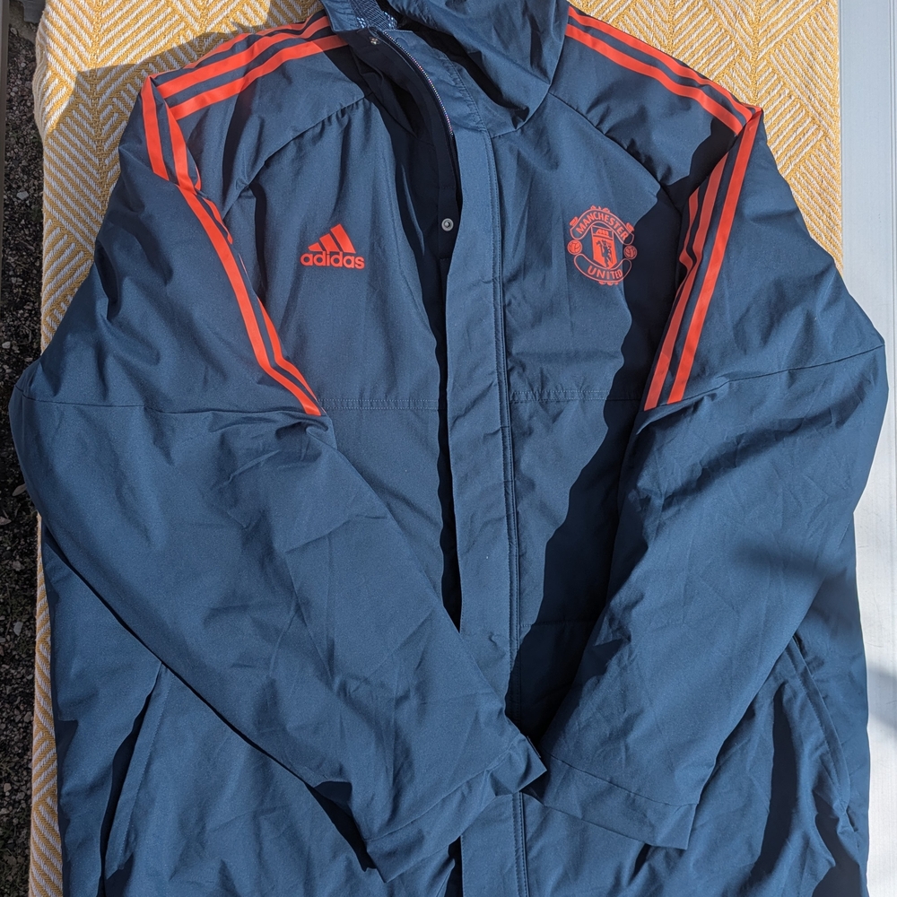 Adidas Manchester United Blue Parka Stadium Jacket 2022-23. Men's XXL.